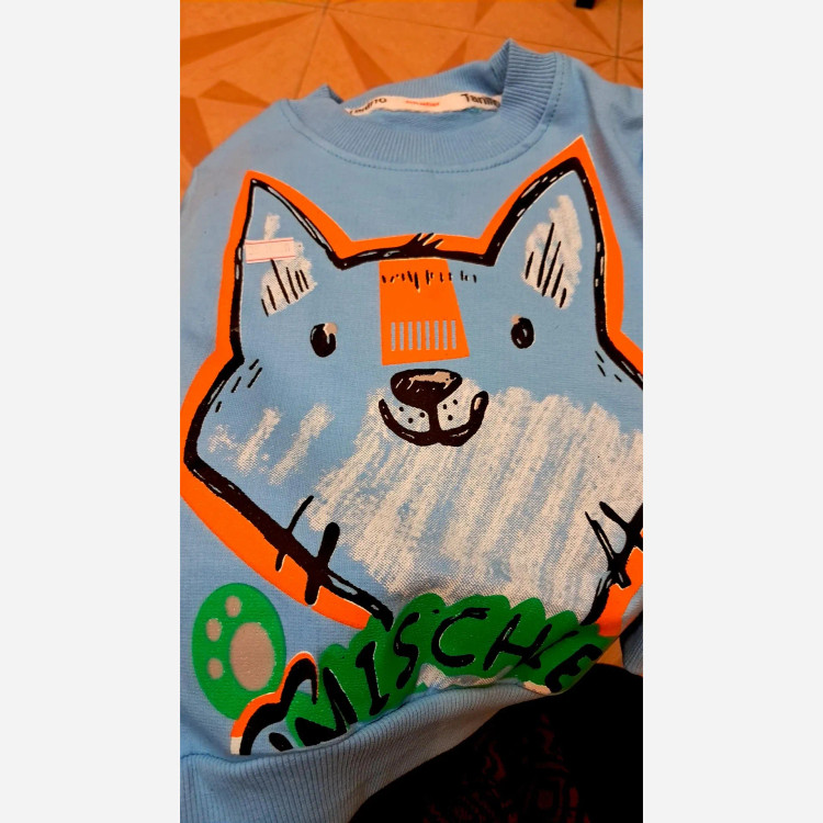 ست بلوز و شلوار پنبه دورس پسرانه طرح روباه