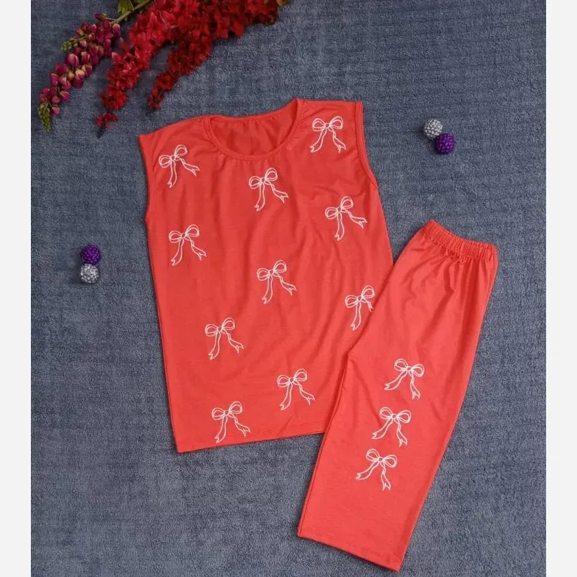 ست تاپ شلوارک نخ لاکرا فول کش پاپیونی