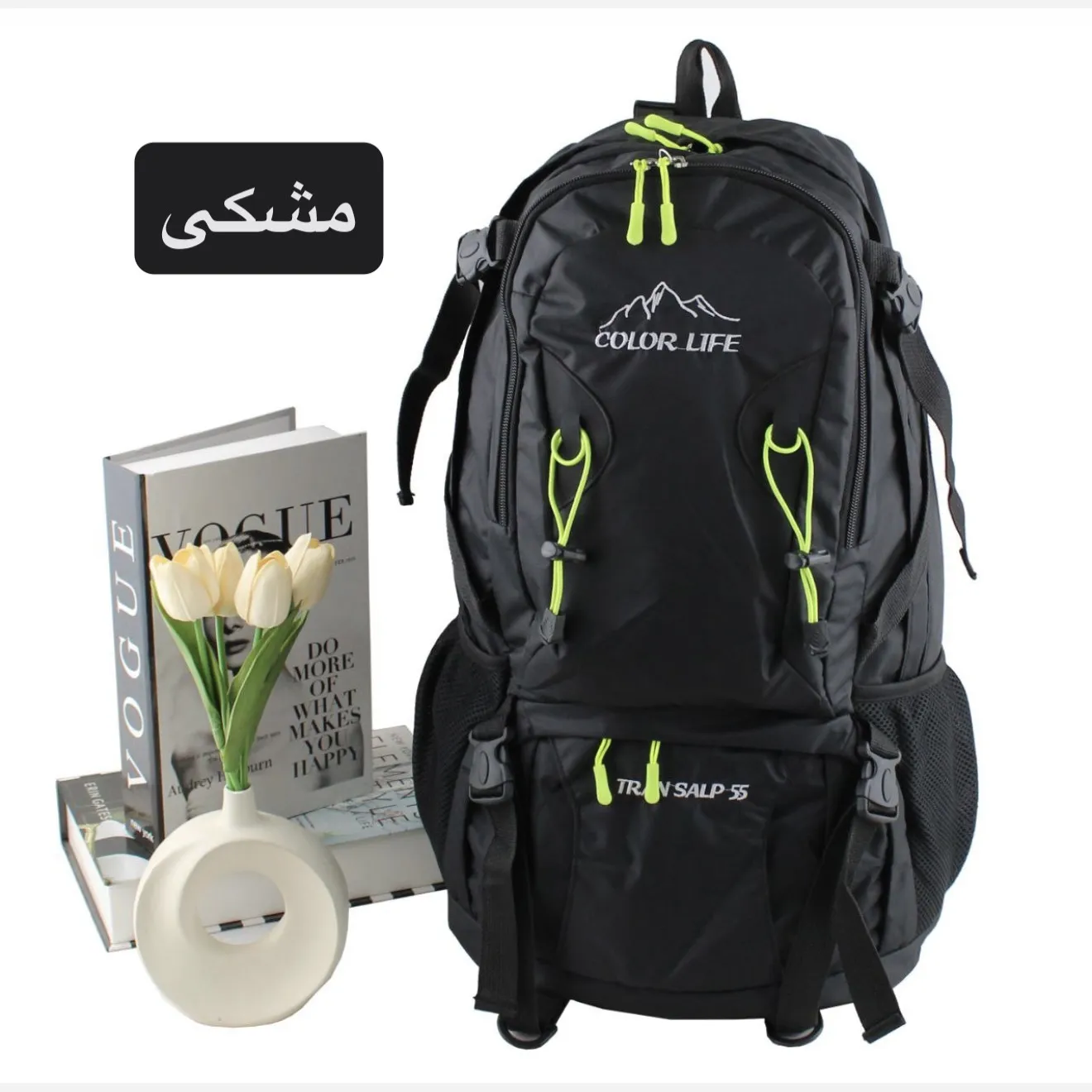 کوله پشتی مسافرتی و ورزشی پارچه ای چهار جیب بیرونی
