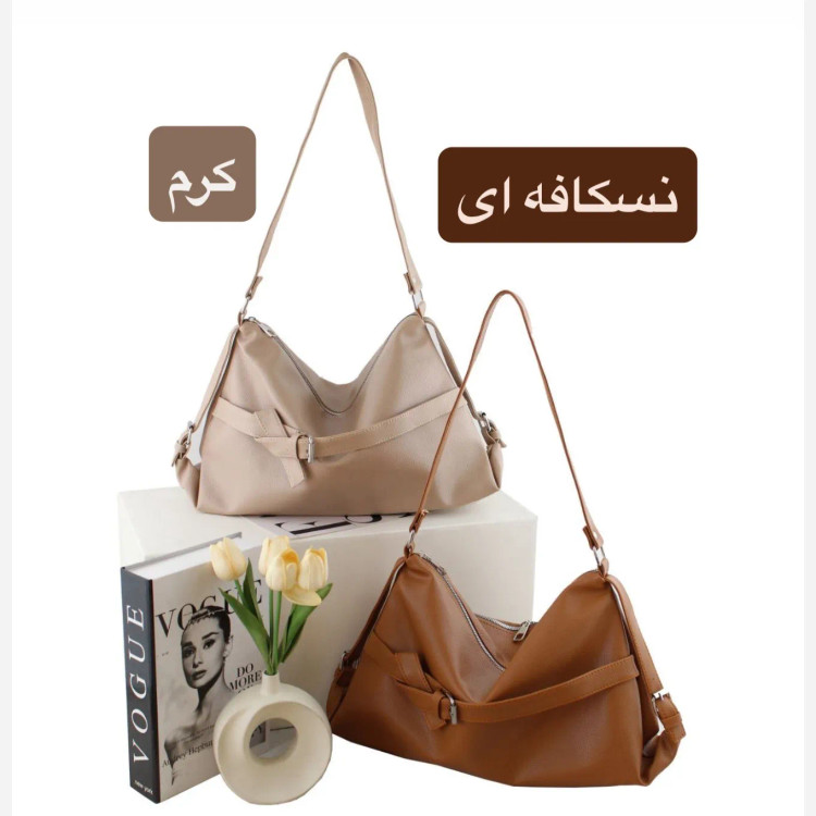 کیف زنانه چرم مصنوعی اسپرت و روزمره زیپدار