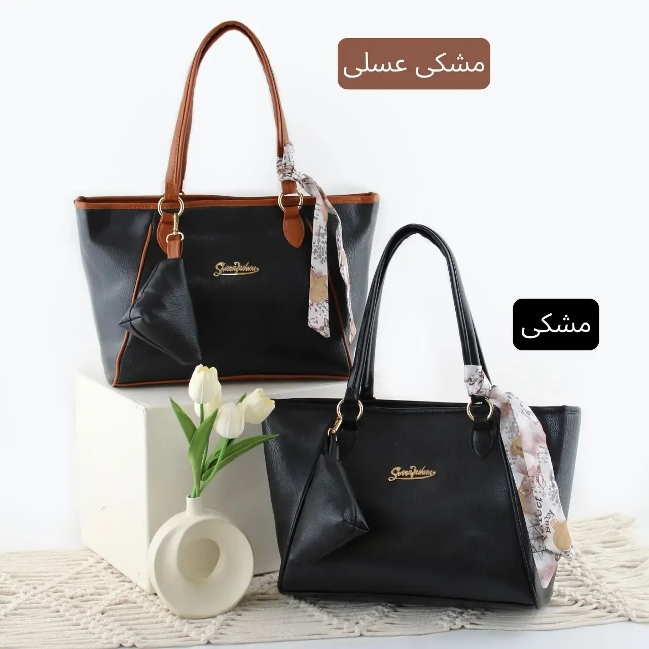کیف زنانه چرم مصنوعی روزمره و مهمانی ابعاد 40 در 25 در 13 سانتیمتر
