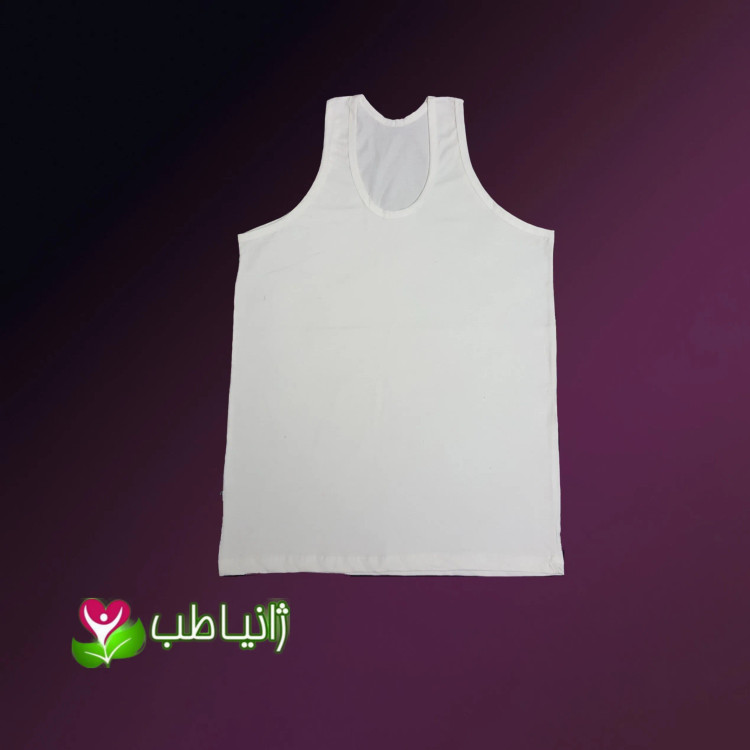 زیرپوش رکابی مردانه و زنانه صددرصد پنبه طبیعی الیاف گیاهی ژانیاطب سایز M تا 3XL رنگ کرم روشن