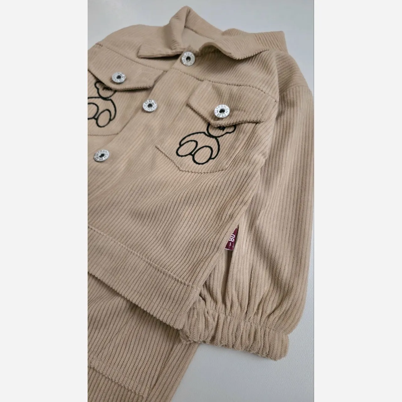 ست سه تیکه مخمل کبریتی اسپرت دخترانه و پسرانه 1 تا 5 سال و نیم