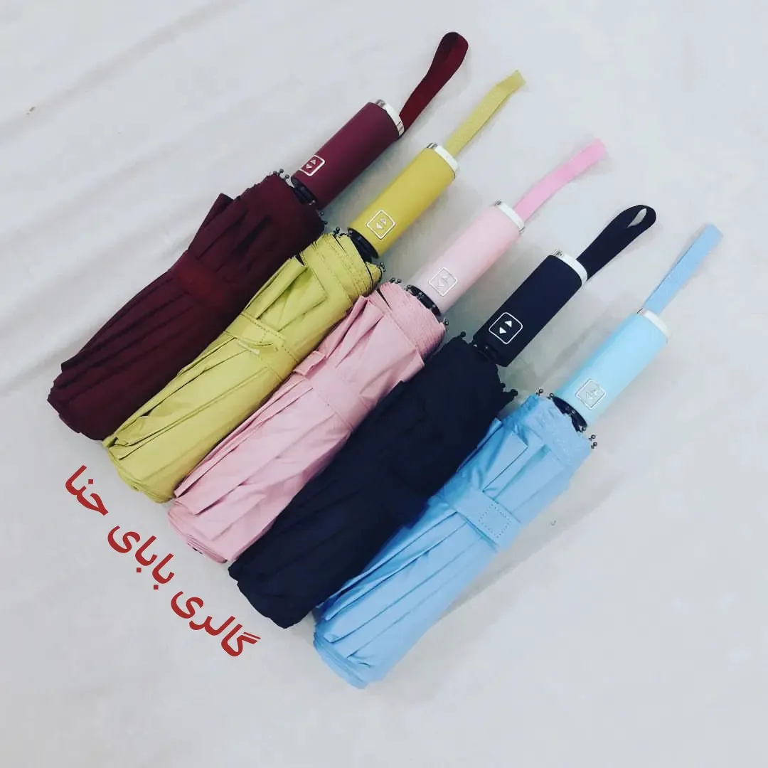 چتر طوفان فول اتوماتیک 10 فنره دو رویه دسته استیل آینهای برزنت نانو ضدباد