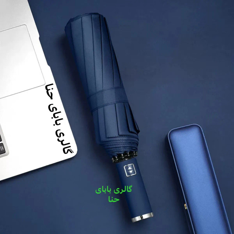 چتر طوفان فول اتوماتیک 10 فنره دو رویه دسته استیل آینهای برزنت نانو ضدباد