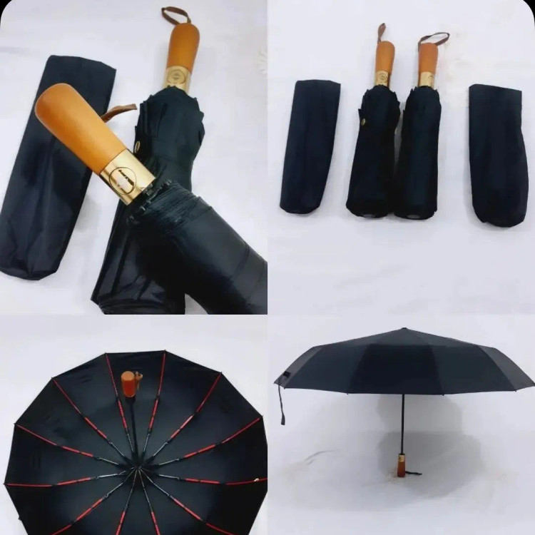 چتر تاشو اتوماتیک دسته چوب ضد باد پارچه نانو آب گریز