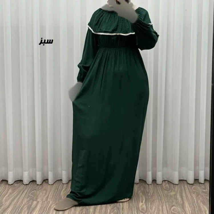 پیراهن ساحلی نخی آستین بلند زنانه و دخترانه فری سایز مدل ملوانی