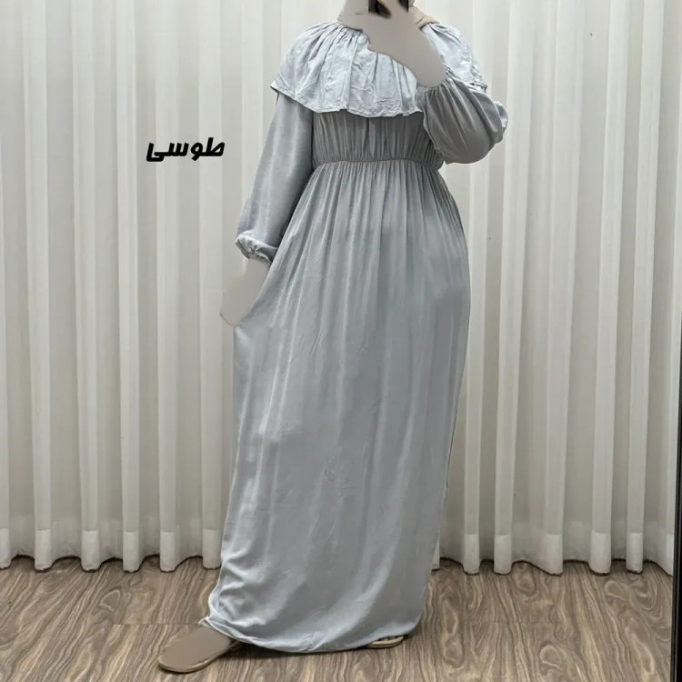 پیراهن ساحلی نخی آستین بلند زنانه و دخترانه فری سایز مدل ملوانی