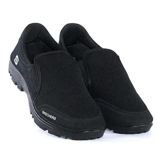 ست هدیه کیف و کفش اسپرت زنانه و مردانه کتانی اسکچرز و کیف دوشی و کیف پول سه لت قفل دار
