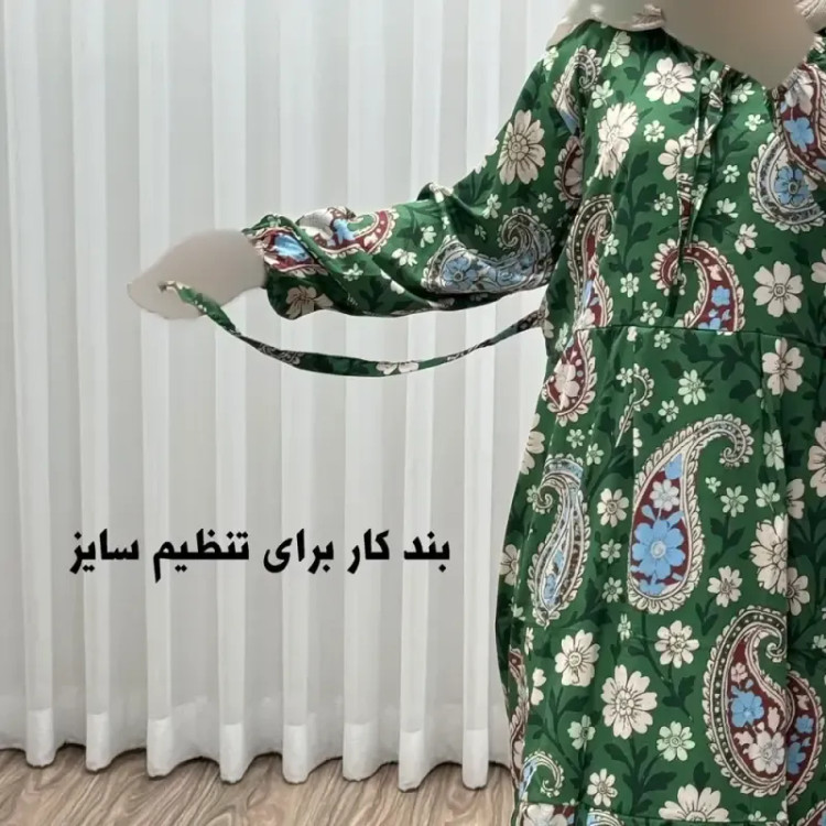 پیراهن فلور بوگاتی فری سایز تا 48 زنانه تنخور شیک و راحت چهارفصل بدون بدن نما