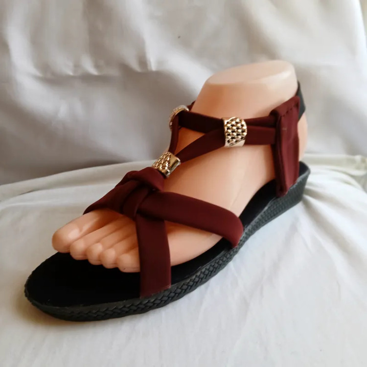 صندل زنانه مدل رعنا رنگ زرشکی