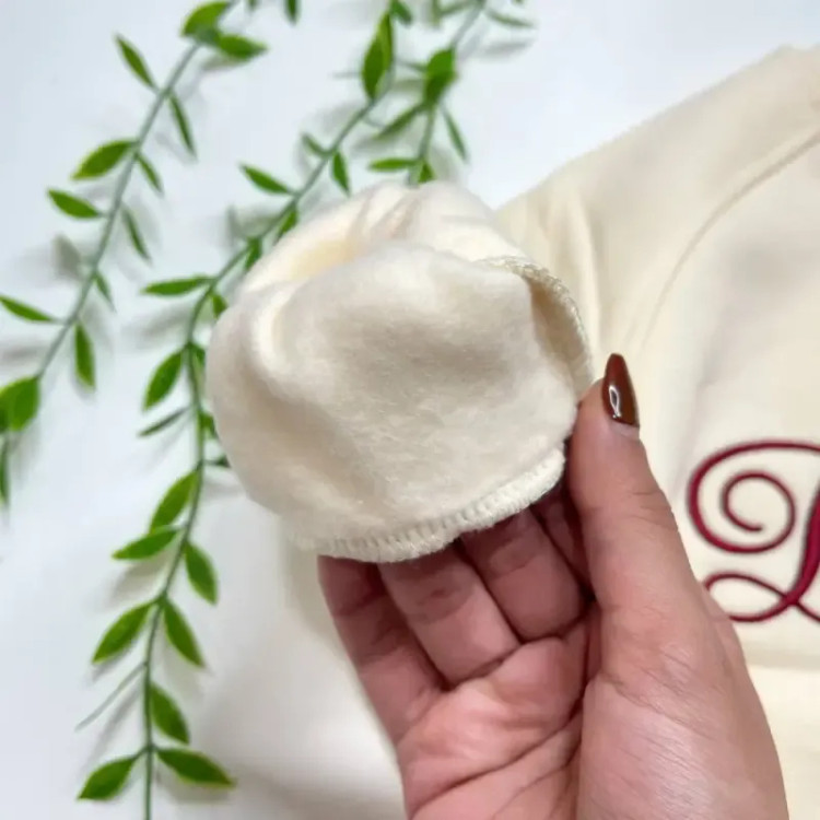 بلوز پاییزه بچگانه دورس تو کرکی طرح گلدوزی مناسب 2 تا 10 سال رنگ کرم
