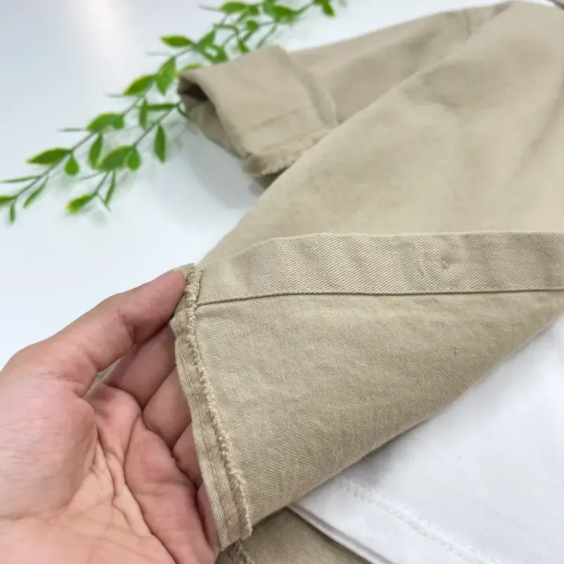ست پاییزه بچگانه پیراهن کتان و تیشرت نسکافه ای 3 تا 12 سال