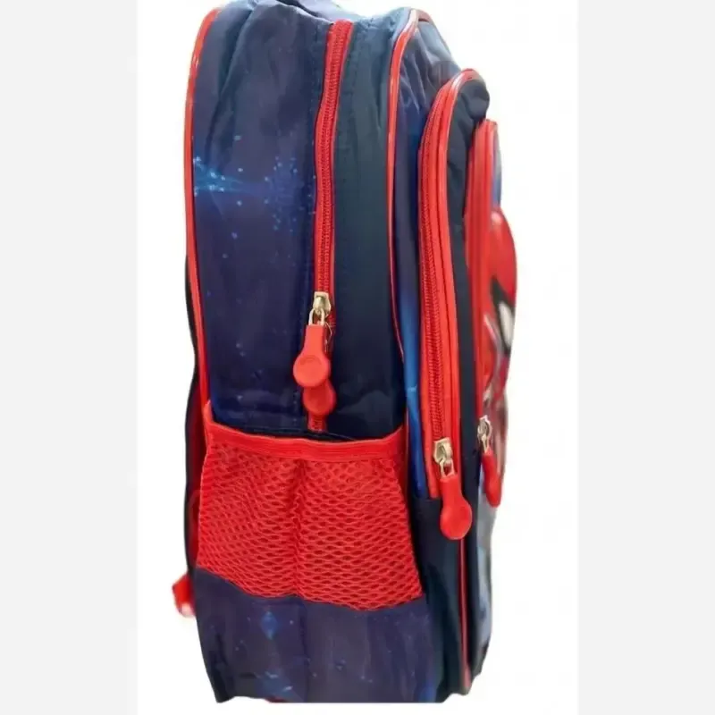 کوله پشتی مدرسه طرح مردعنکبوتی برزنت ضدآب طبی ابعاد 42x33x15 سانتیمتر