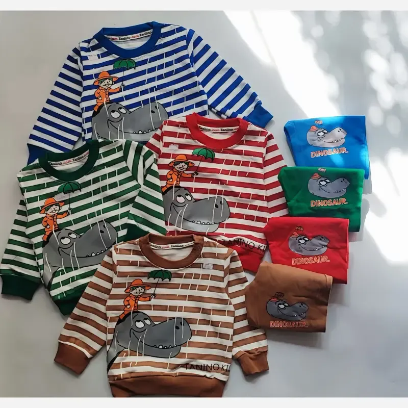 ست بلوز و شلوار بچگانه طرح دایناسور دورس چهار رنگ سایز 35 تا 45