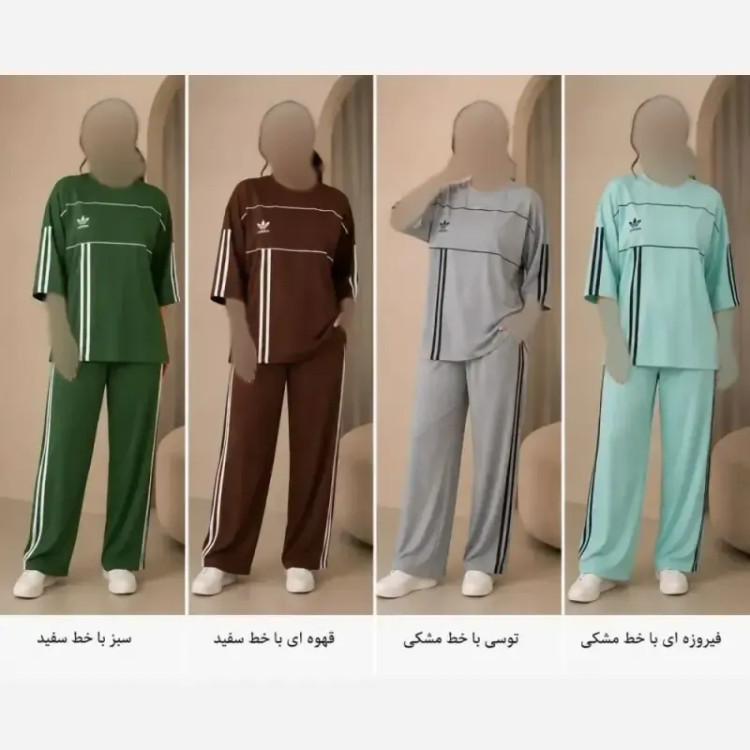 ست بلوز شلوار دخترانه و زنانه ورزشی پاییزه جنس اسپان گلکسی عمده